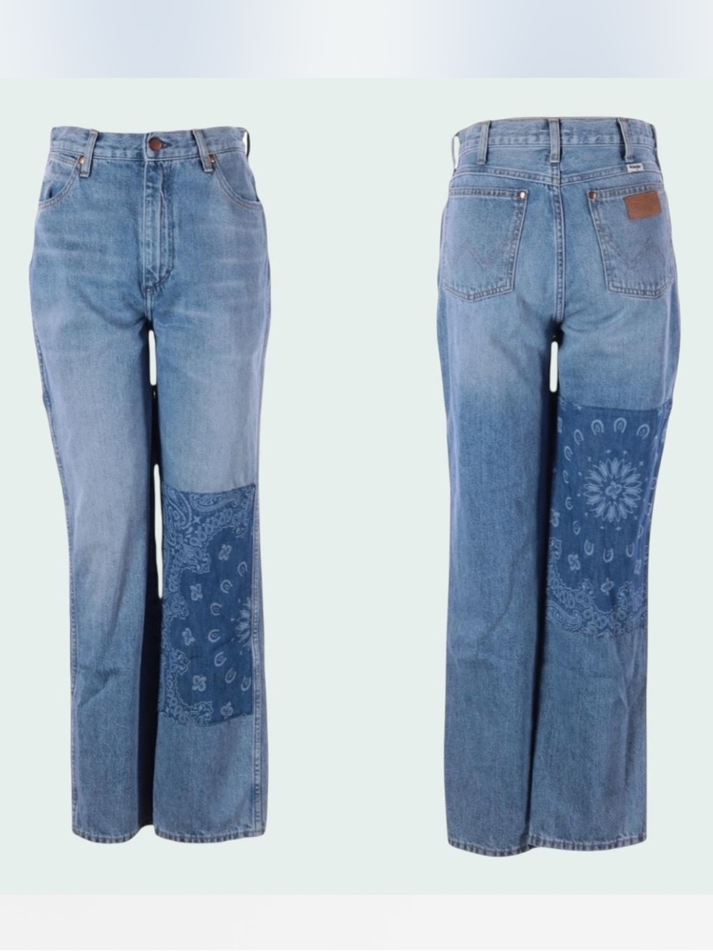 Wrangler Women's Paisley Print Blue Denim Jeans - Picture 1 of 6